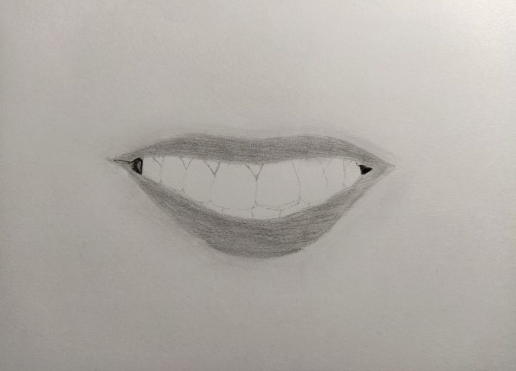 how to draw a realistic mouth with teeth