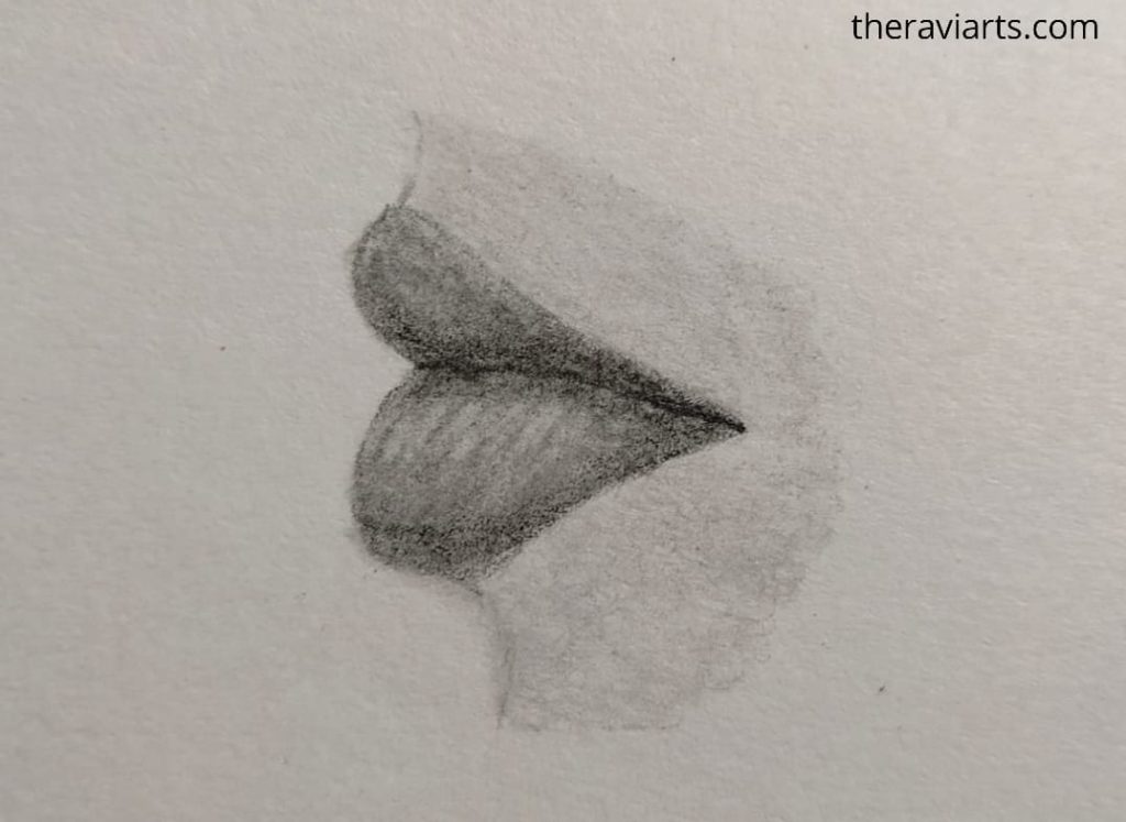 How To Draw Lips From The Side » 9 STEPS The Ravi arts